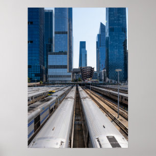 Poster Chantiers de Hudson Yards NYC et gratte-ciel