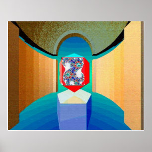 Poster CHAOS ET ORDER TEMPLE Surreal Fractal Art