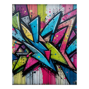 Poster Chaos & Harmony: Abstract Graffiti Explosion Poste