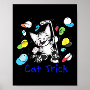 Poster Chapeau de chat tour de chapeau de hockey sur glac