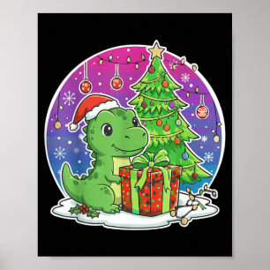 Poster Chapeau de Noël de dinosaure pour adultes amateurs