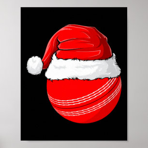 Poster Chapeau de Noël de Santa Cricket de Noël