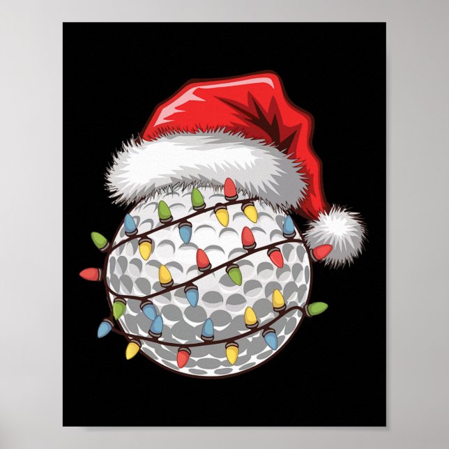Poster Chapeau de Père Noël de balle de golf Illumination (Devant)