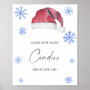 Poster Chapeau de Père Noël - devinez combien de bonbons