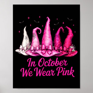 Poster Chapeau de sorcière ruban rose cancer du sein Hall