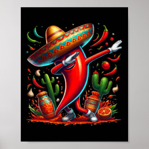 Poster Chapeau Mexicain Piment Fort Dabbing Drôle Cinco D