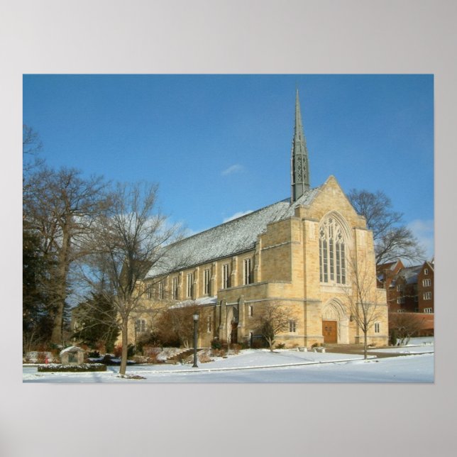 Poster Chapelle Harbison en hiver au Grove City College (Devant)