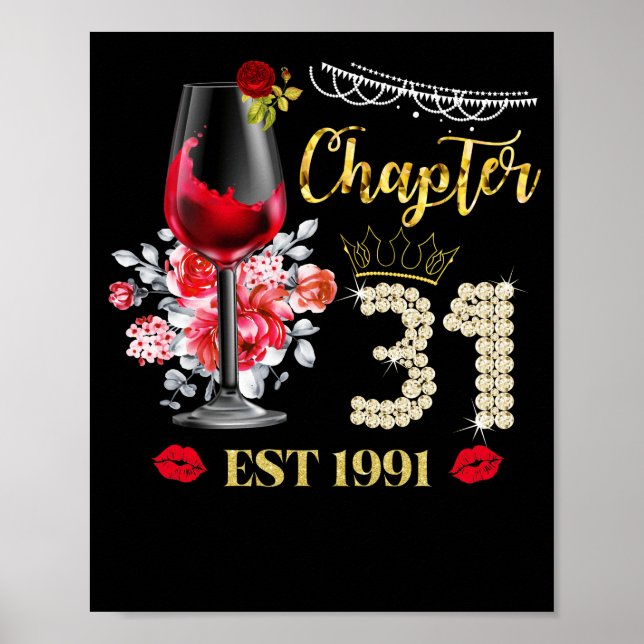Poster Chapitre 31 ans EST 1991 31e anniversaire Rose rou (Devant)