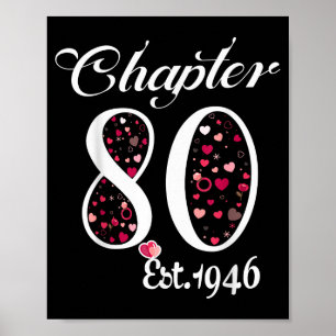 Poster Chapitre 80 est 1946 joyeux 80e anniversaire cadea