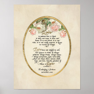 Poster Chapitre Amour, 1 Corinthiens 13 Calligraphie