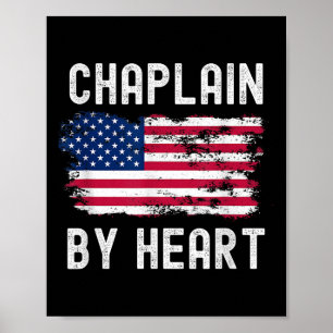 Poster Chaplain Usa Drapeau Profession Rétro Titre du tra
