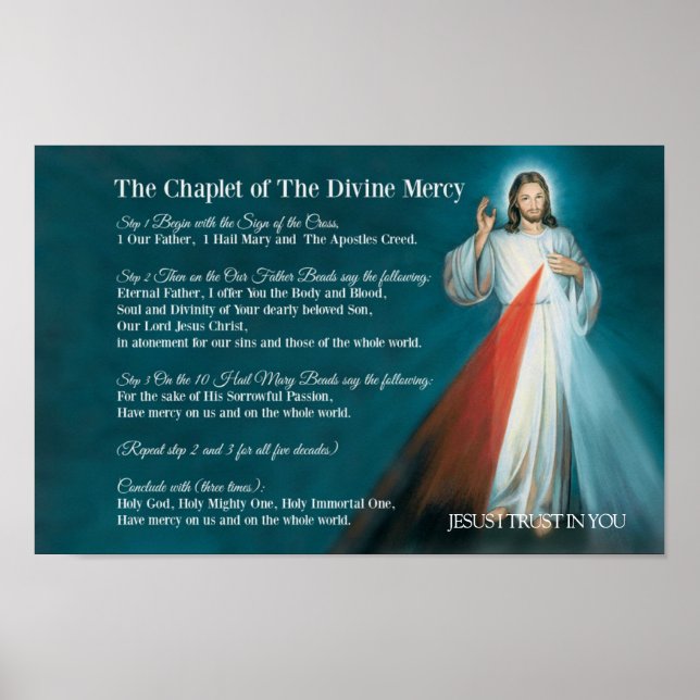 Poster CHAPLET de la prière DIVINE MERCY (Devant)