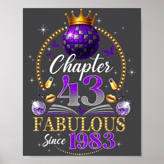 Poster Chapter 43 Since 1983 Purple Disco Ball 43rd Birth (Devant)