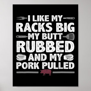 Poster Chaque Beurre Aime Mérite Un Bon Porc Bbq De Viand