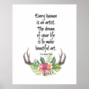 Poster Chaque Être Humain Est Une Citation Artiste
