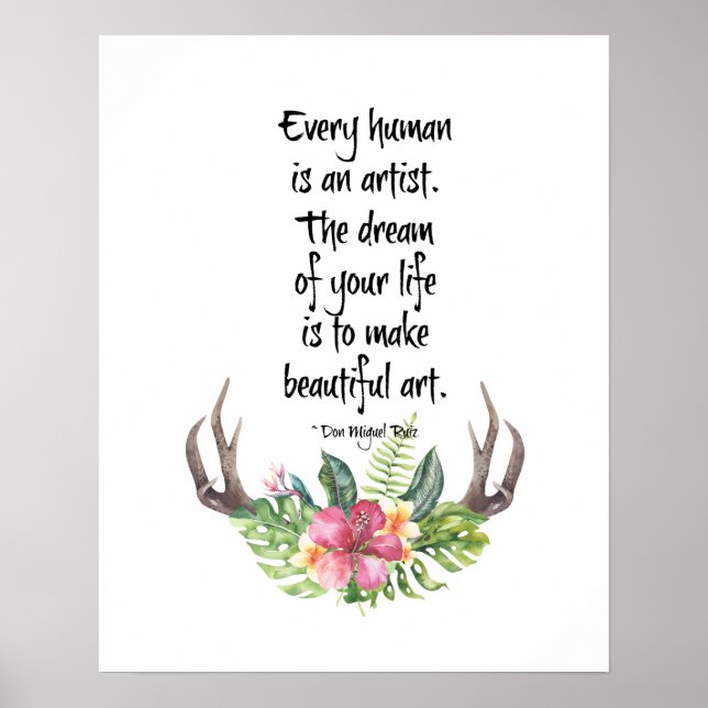 Poster Chaque Être Humain Est Une Citation Artiste (Devant)