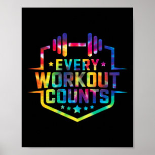 Poster Chaque Exercice Compte Drôle Sayings Gym Motivés T