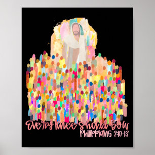 Poster Chaque genou fléchira Verset biblique chrétien Jés
