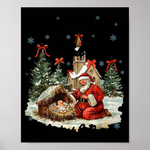 Poster Chaque genou pliera Scène de noël drôle de la Nati