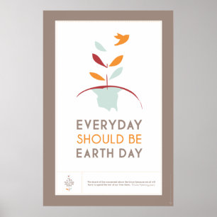 Poster Chaque jour devrait être jour de la terre - BRUN