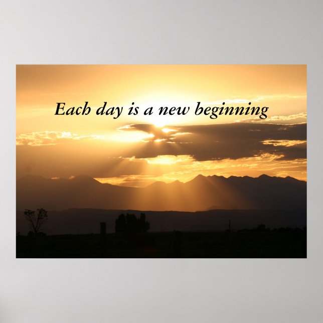 Poster Chaque jour est un nouveau commencement (Devant)