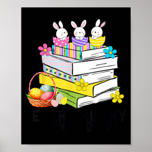 Poster Chaque lapin adore lire un livre de lecture mignon