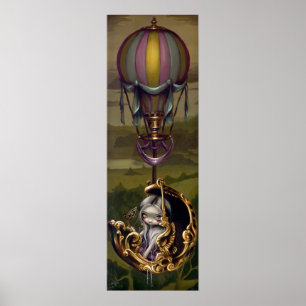 Poster Char de ballon - copie rococo d'art de Steampunk
