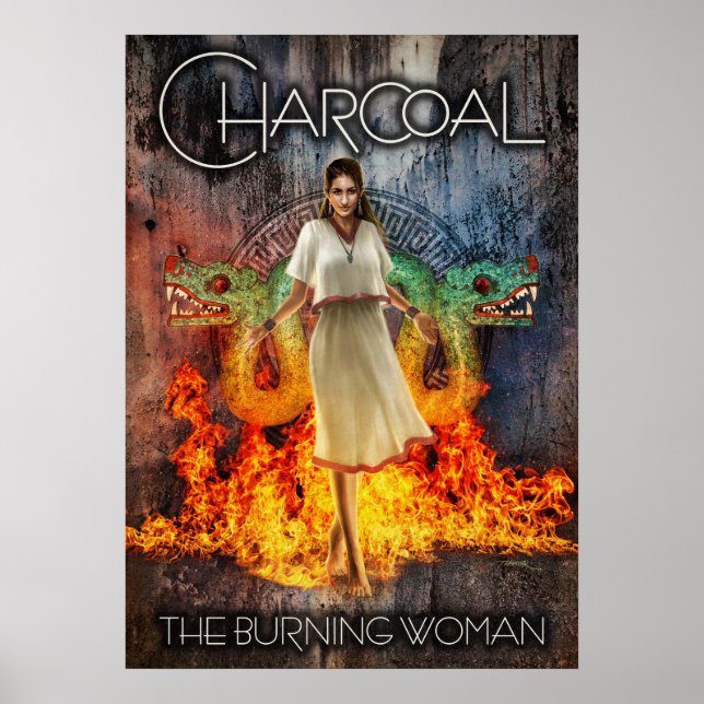 Poster Charbon : jeune fille (Devant)