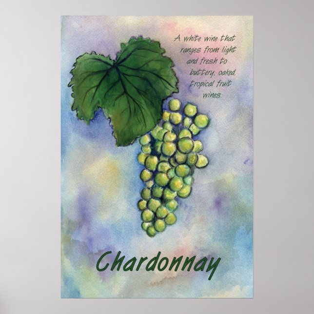 Poster Chardonnay White Vin Graphiques Art (Devant)