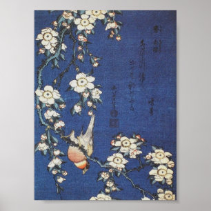 Poster Chardonneret et cerisier, c.1834 par Katsushika H