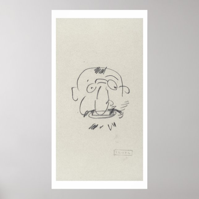 Poster Charge de Lautrec par Lui-Meme (crayon sur papier) (Devant)