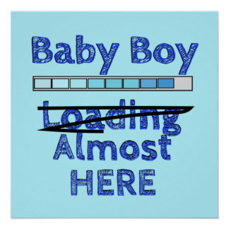 Poster Chargement bébé garçon - Huitième mois