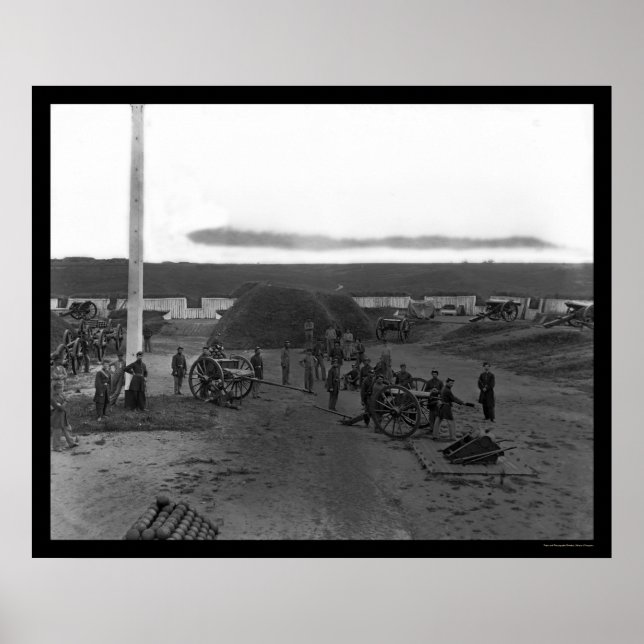 Poster Chargement d'un canon au fort C. F. Smith 1865 (Devant)