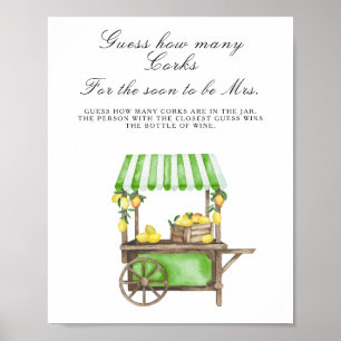 Poster chariot avec citrons - devinez combien de bouchons