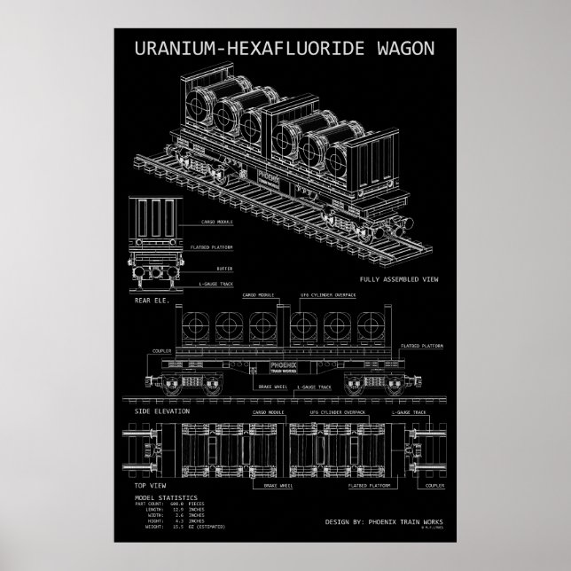 Poster Chariot de l'hexafluorure d'uranium PTW "Plan" (Devant)