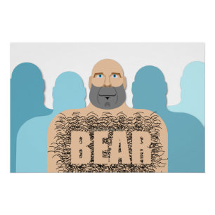 Poster Chariot d'homme ours chauve musclé de SlipperyJoe 