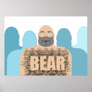 Poster Chariot d'homme ours chauve musclé de SlipperyJoe 