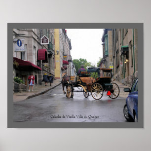 Poster Chariot hippomobile de vieille ville de Québec