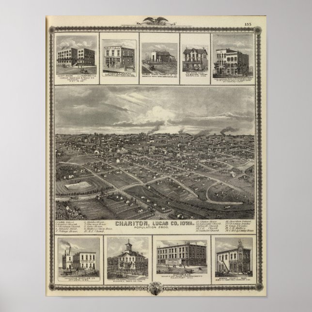 Poster Chariton, Iowa commerces en Davenport (Devant)