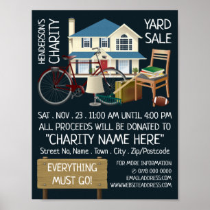 Poster Charity Yard Sale Event Publicité