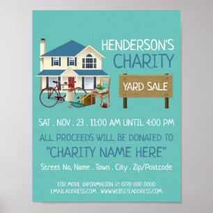 Poster Charity Yard Sale Event Publicité