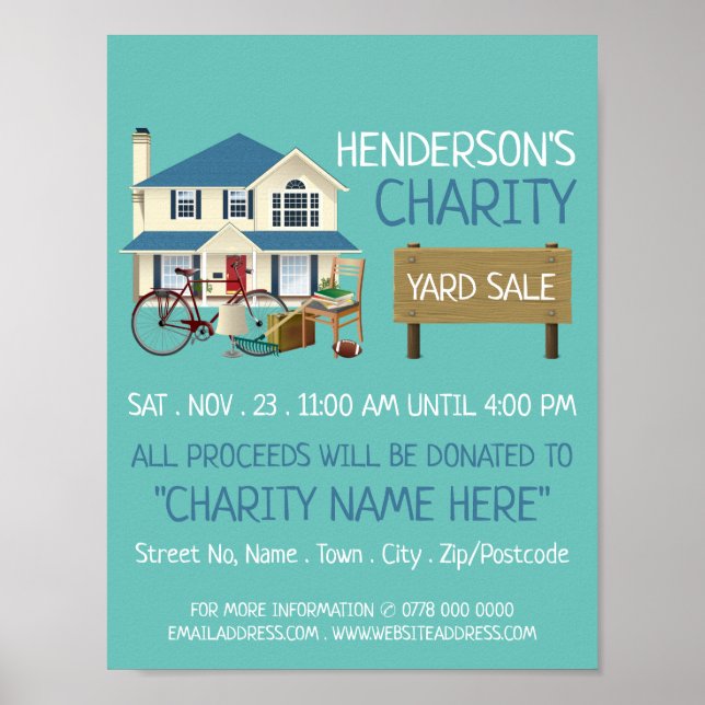 Poster Charity Yard Sale Event Publicité (Devant)