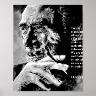 Poster Charles Bukowski - noir - citation