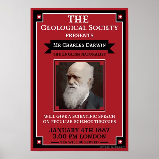 Poster Charles Darwin Repro Retro Vintage (Devant)