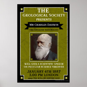 Poster Charles Darwin Vintage Repro Retro Wall Art