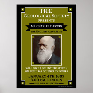 Poster Charles Darwin Vintage Repro Retro Wall Art