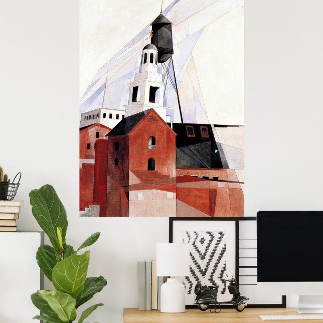 Poster Charles Demuth peinture, Lancaster (Bureau à domicile)