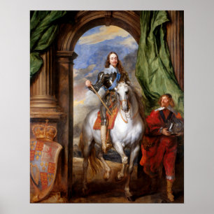 Poster Charles I à cheval par Van Dyck