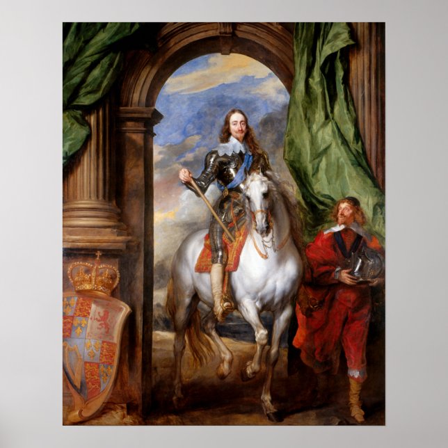 Poster Charles I à cheval par Van Dyck (Devant)