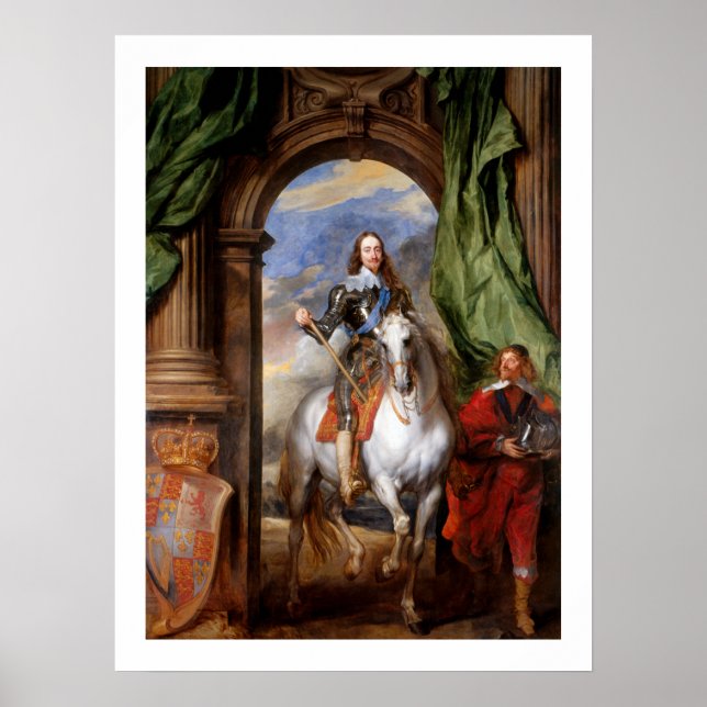 Poster Charles I à cheval par Van Dyck (Devant)